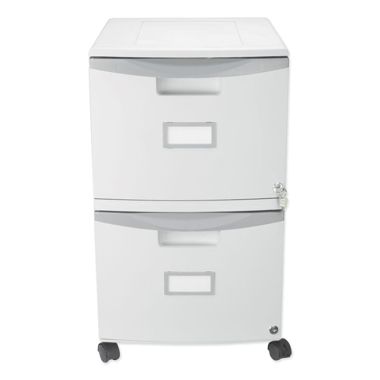 Two-Drawer Mobile Filing Cabinet, 2 Legal/Letter-Size File Drawers, Gray, 14.75  x 18.25  x 26