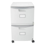 Two-Drawer Mobile Filing Cabinet, 2 Legal/Letter-Size File Drawers, Gray, 14.75  x 18.25  x 26