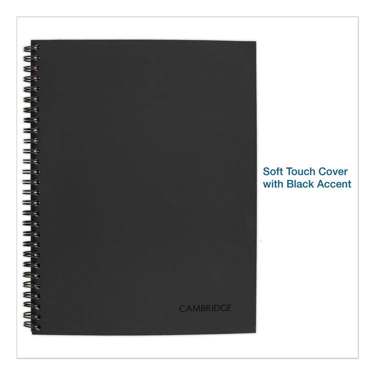 Wirebound Business Notebook, 1-Subject, Wide/Legal Rule, Black Linen Cover, (80) 11 x 8.5 Sheets