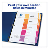 Customizable TOC Ready Index Multicolor Tab Dividers, 5-Tab, 1 to 5, 11 x 8.5, White, Traditional Color Tabs, 6 Sets