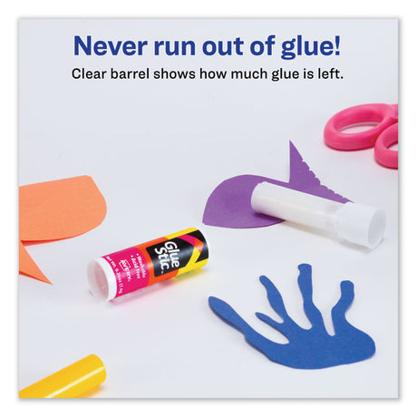 Permanent Glue Stic, 0.26 oz, Applies White, Dries Clear