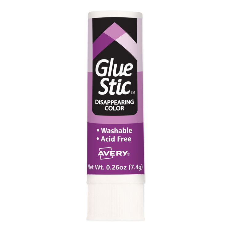 Permanent Glue Stic Value Pack, 0.26 oz, Applies Purple, Dries Clear, 6/Pack