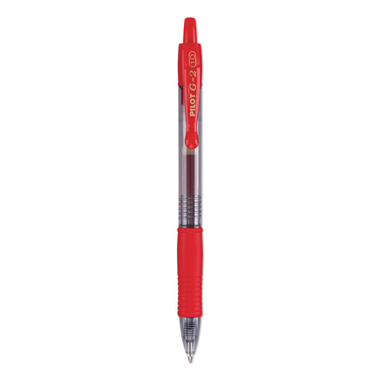 G2 Premium Gel Pen, Retractable, Bold 1 mm, Red Ink, Smoke/Red Barrel, Dozen