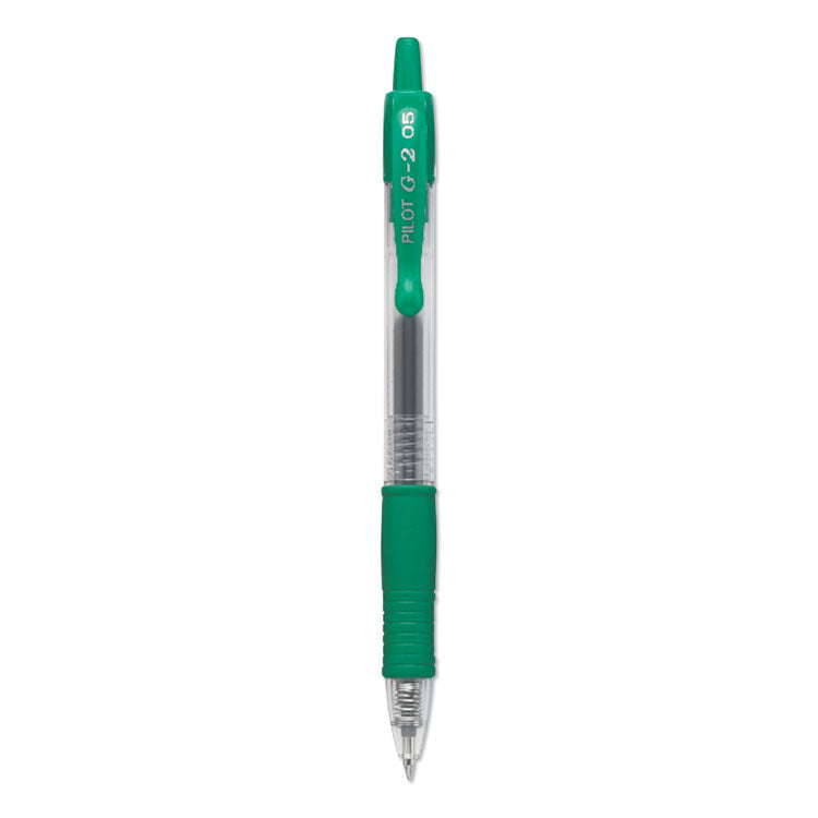 G2 Premium Gel Pen, Retractable, Extra-Fine 0.5 mm, Green Ink, Smoke/Green Barrel, Dozen