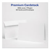 Half-Fold Greeting Cards with Envelopes, Inkjet, 65 lb, 5.5 x 8.5, Textured Uncoated White, 1 Card/Sheet, 30 Sheets/Box