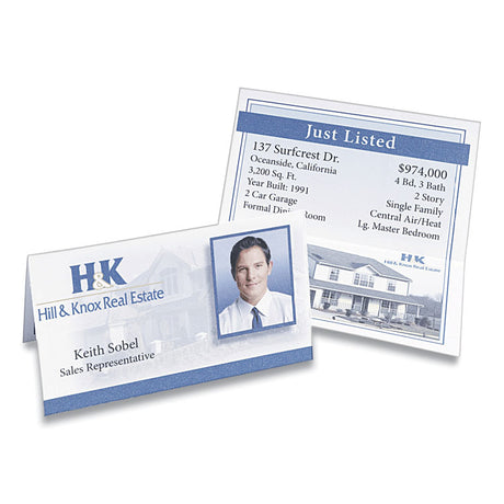 Small Tent Card, White, 2 x 3.5, 4 Cards/Sheet, 40 Sheets/Pack