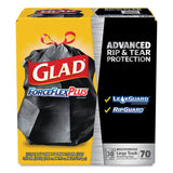 ForceFlexPlus Drawstring Large Trash Bags, 30 gal, 1.05 mil, 30  x 32 , Black, 70/Box