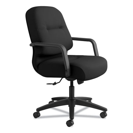 Pillow-Soft 2090 Series Managerial Mid-Back Swivel/Tilt Chair, Supports Up to 300 lb, 17" to 21" Seat Height, Black