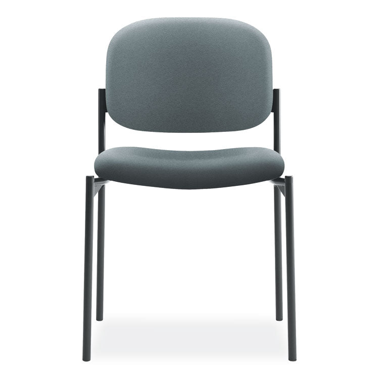 VL606 Stacking Guest Chair without Arms, Fabric Upholstery, 21.25" x 21" x 32.75", Charcoal Seat, Charcoal Back, Black Base