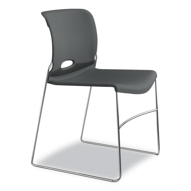 Olson Stacker High Density Chair, Supports Up to 300 lb, 17.75" Seat Height, Lava Seat, Lava Back, Chrome Base, 4/Carton