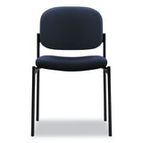 VL606 Stacking Guest Chair without Arms, Fabric Upholstery, 21.25" x 21" x 32.75", Navy Seat, Navy Back, Black Base