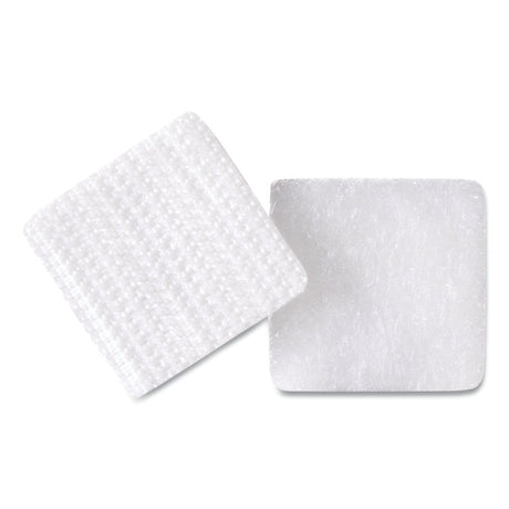 Sticky-Back Fasteners, Removable Adhesive, 0.88" x 0.88", White, 12/Pack