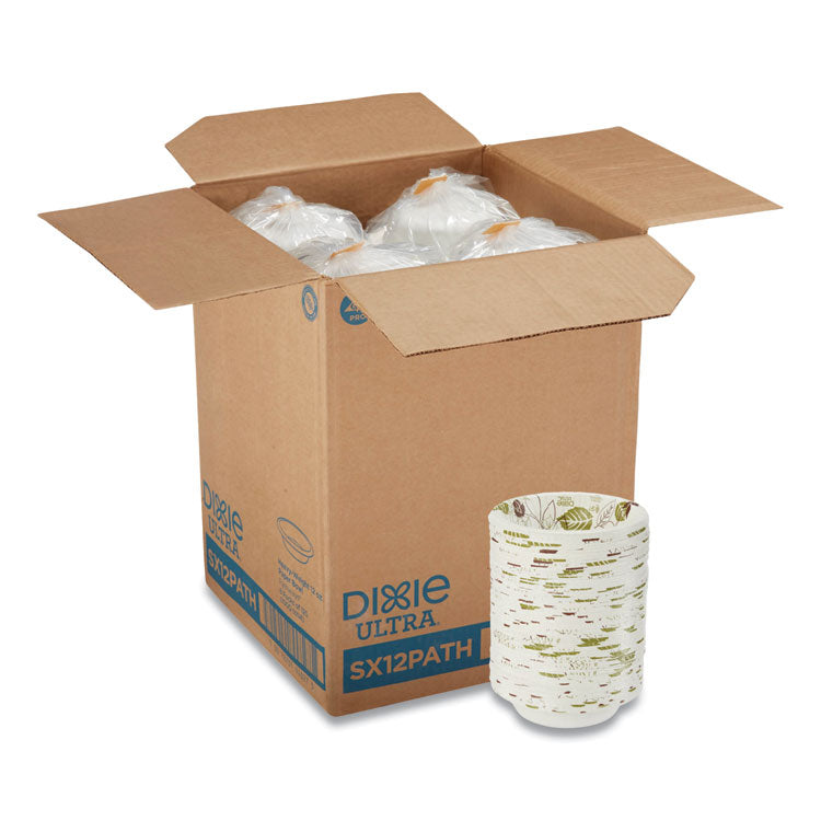 Pathways Heavyweight Paper Bowls, 12 oz, Green/Burgundy, 1,000/Carton