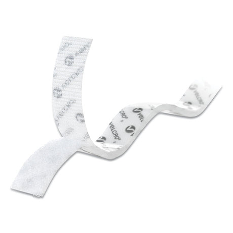 Sticky-Back Fasteners, Removable Adhesive, 0.75" x 30 ft, White