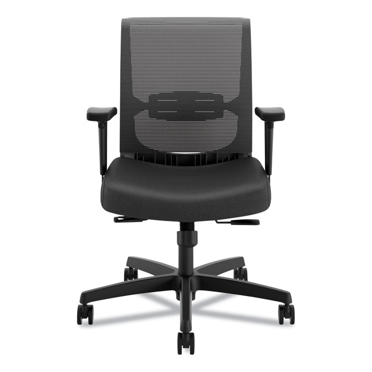 Convergence Mid-Back Task Chair, Synchro-Tilt and Seat Glide, Supports Up to 275 lb, Black