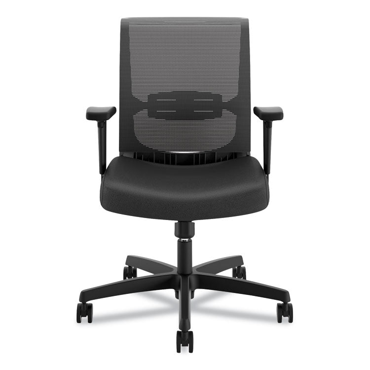 Convergence Mid-Back Task Chair, Swivel-Tilt, Supports Up to 275 lb, 15.75" to 20.13" Seat Height, Black