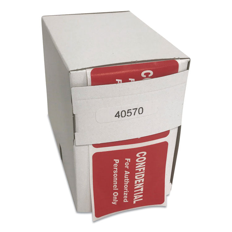 HIPAA Labels, CONFIDENTIAL For Authorized Personnel Only, 2 x 2, Red, 500/Roll