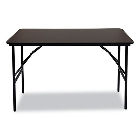 OfficeWorks Classic Wood-Laminate Folding Table, Straight Legs, Rectangular, 48" x 24" x 29", Walnut