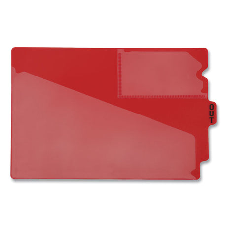 Colored Poly Out Guides with Center Tab, 1/3-Cut End Tab, Out, 8.5 x 11, Red, 50/Box