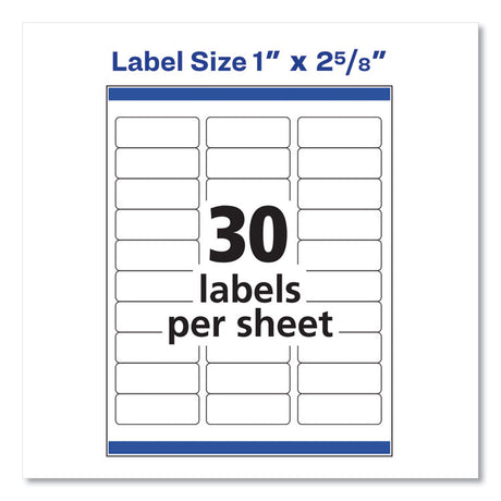 Easy Peel White Address Labels w/ Sure Feed Technology, Inkjet Printers, 1 x 2.63, White, 30/Sheet, 25 Sheets/Pack