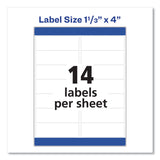 Easy Peel White Address Labels w/ Sure Feed Technology, Laser Printers, 1.33 x 4, White, 14/Sheet, 100 Sheets/Box