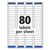 Easy Peel White Address Labels w/ Sure Feed Technology, Inkjet Printers, 0.5 x 1.75, White, 80/Sheet, 25 Sheets/Pack