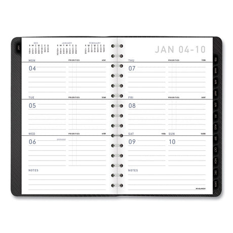 Contemporary Weekly/Monthly Planner, Open-Block Format, 8.5 x 5.5, Graphite Cover, 12-Month (Jan to Dec): 2025