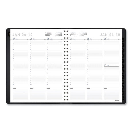 Contemporary Weekly/Monthly Planner, Vertical-Column Format, 11 x 8.25, Black Cover, 12-Month (Jan to Dec): 2025