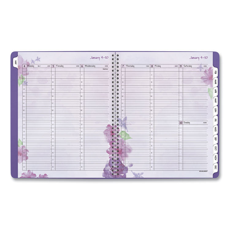 Beautiful Day Weekly/Monthly Planner, Vertical-Column Format, 11 x 8.5, Purple Cover, 13-Month: Jan 2025 to Jan 2026