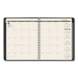 Recycled Monthly Planner with Perforated Memo Section, 8.75 x 7, Black Cover, 12-Month (Jan to Dec): 2024