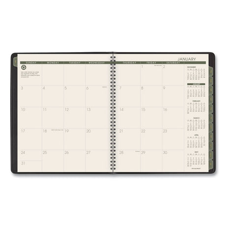 Recycled Monthly Planner, 11 x 9, Black Cover, 13-Month (Jan to Jan): 2024 to 2025