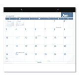 Easy-to-Read Monthly Desk Pad, 22 x 17, White/Blue Sheets, Black Binding, Clear Corners, 12-Month (Jan to Dec): 2025