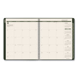 Recycled Monthly Planner, 11 x 9, Green Cover, 13-Month (Jan to Jan): 2024 to 2025