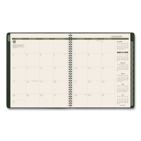 Recycled Monthly Planner, 11 x 9, Green Cover, 13-Month (Jan to Jan): 2024 to 2025