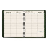 Recycled Weekly Vertical-Column Format Appointment Book, 11 x 8.25, Green Cover, 12-Month (Jan to Dec): 2024