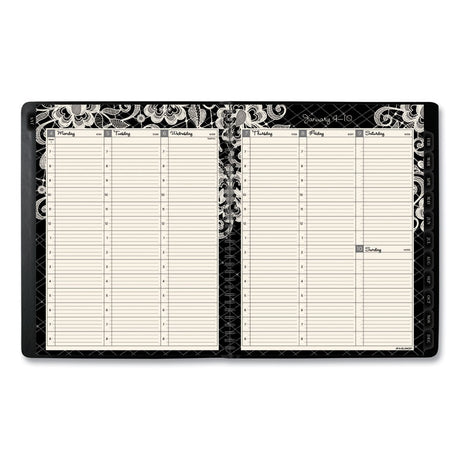 Lacey Weekly Block Format Professional Appointment Book, Lacey Artwork, 11 x 8.5, Black/White, 13-Month: Jan 2025 to Jan 2026