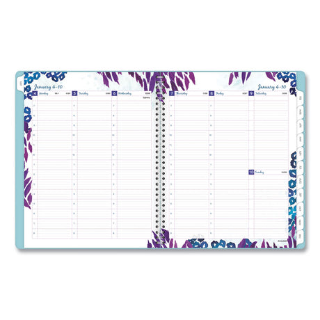 Wild Washes Weekly/Monthly Planner, Flora and Fauna Artwork, 11 x 8.5, Blue Cover, 13-Month: Jan 2025 to Jan 2026