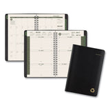 Recycled Weekly Block Format Appointment Book, 8.5 x 5.5, Black Cover, 12-Month (Jan to Dec): 2024
