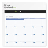 Desk Pad, 22 x 17, White Sheets, Black Binding, Black Corners, 12-Month (Jan to Dec): 2025