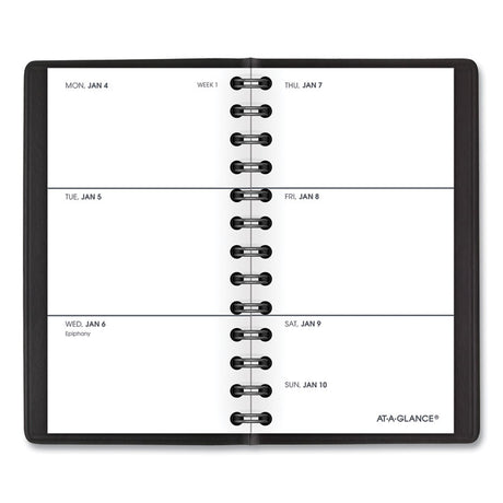 Weekly Planner, 4.5 x 2.5, Black Cover, 12-Month (Jan to Dec): 2025