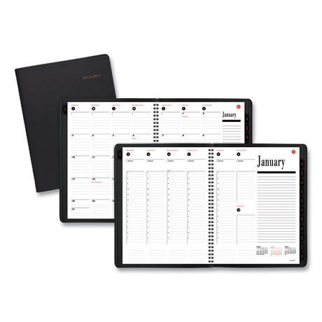 800 Range Weekly/Monthly Appointment Book, 11 x 8.25, Black Cover, 12-Month (Jan to Dec): 2025