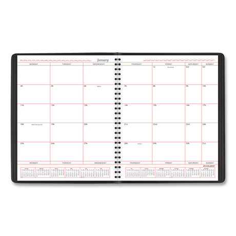 Monthly Planner in Business Week Format, 10 x 8, Black Cover, 12-Month (Jan to Dec): 2025