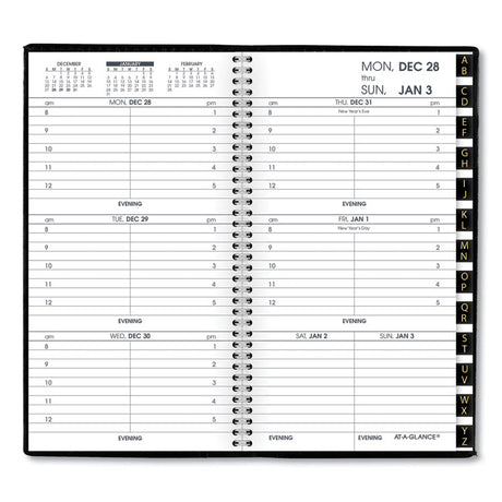 Compact Weekly Appointment Book, 6.25 x 3.25, Black Cover, 12-Month (Jan to Dec): 2025