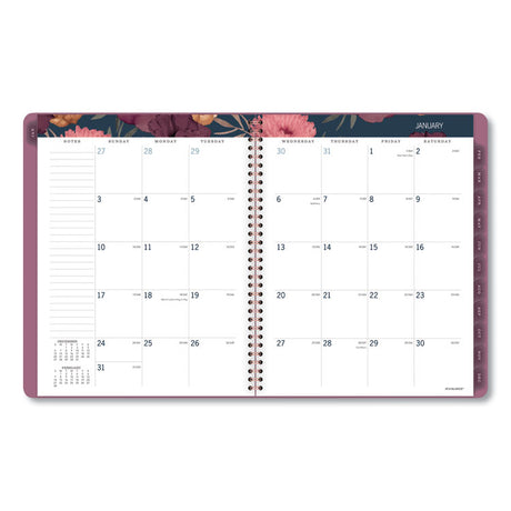 Dark Romance Weekly/Monthly Planner, Floral Artwork, 11 x 8.5, Multicolor Cover, 13-Month: Jan 2025 to Jan 2026