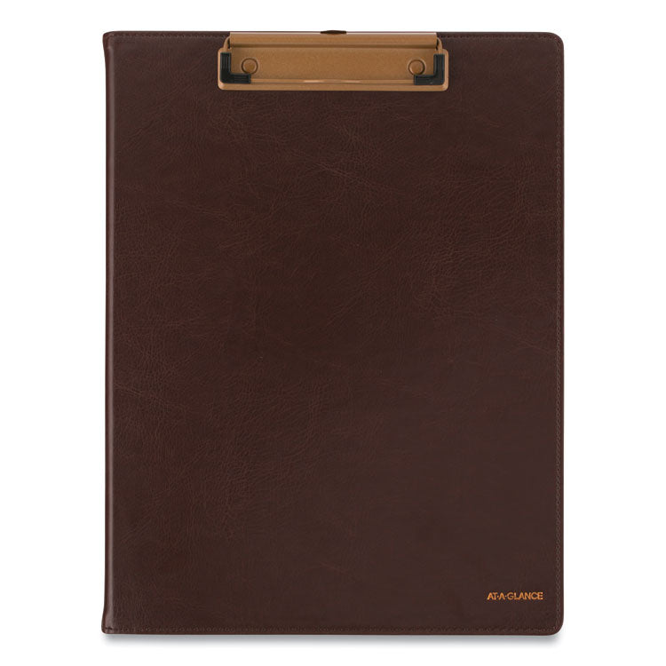 Signature Collection Monthly Clipfolio, 11 x 8, Distressed Brown Cover, 13-Month: Jan 2025 to Jan 2026