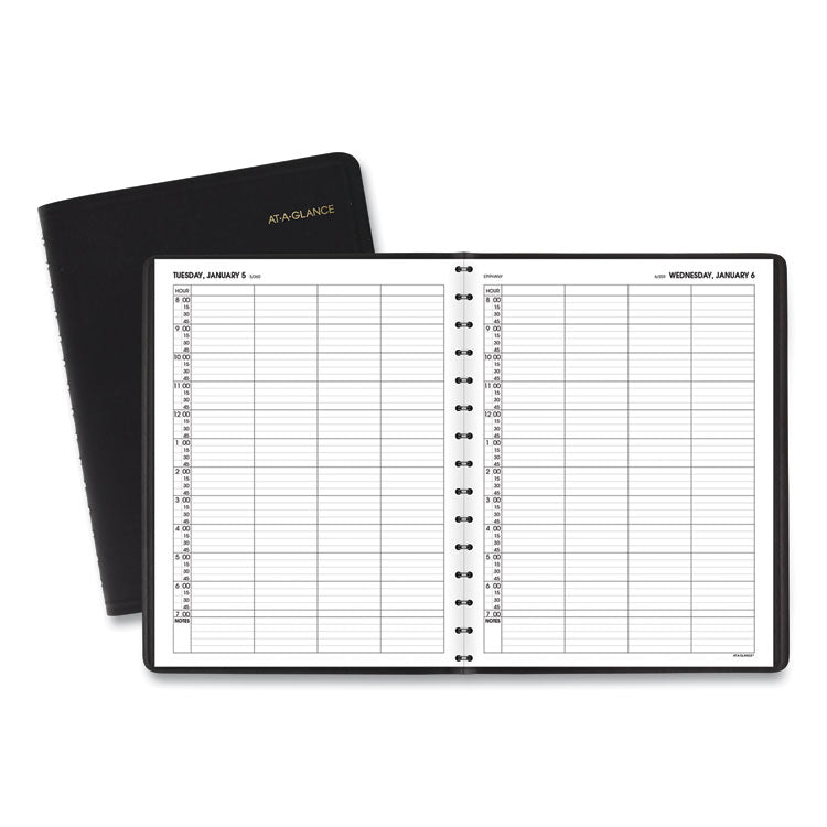 Four-Person Group Daily Appointment Book, 11 x 8, Black Cover, 12-Month (Jan to Dec): 2025