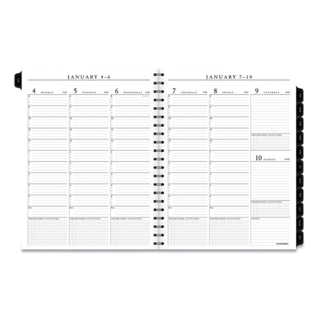 Executive Weekly/Monthly Planner Refill with 15-Minute Appointments, 11 x 8.25, White Sheets, 12-Month (Jan to Dec): 2025