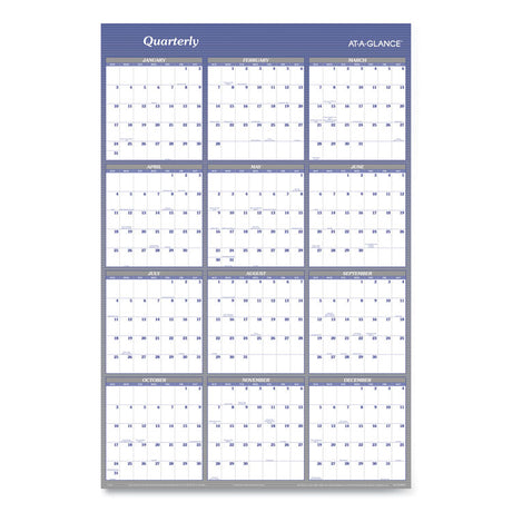 Vertical/Horizontal Erasable Quarterly/Monthly Wall Planner, 32 x 48, 12-Month (Jan to Dec): 2025