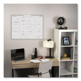 WallMates Self-Adhesive Dry Erase Yearly Planning Surfaces, 24 x 18, White/Gray/Orange Sheets, 12-Month (Jan to Dec): 2025