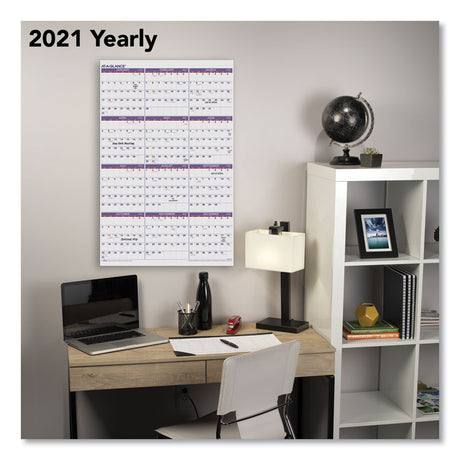 Yearly Wall Calendar, 24 x 36, White Sheets, 12-Month (Jan to Dec): 2025